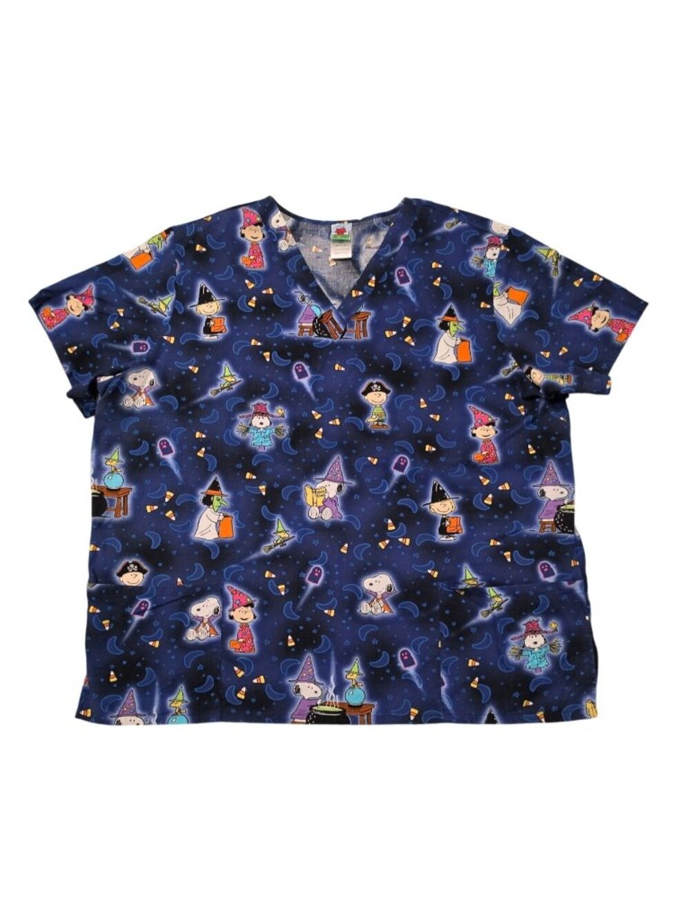 Cherokee Peanuts Halloween Snoopy Scrub Top 2XL